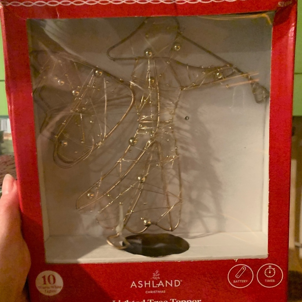 Ashland Gold Wire Angel Tree Topper with Beaded Accents